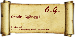Orbán Gyöngyi névjegykártya